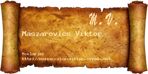 Maszarovics Viktor névjegykártya